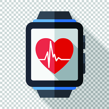 Photo of smartwatch with a heart
